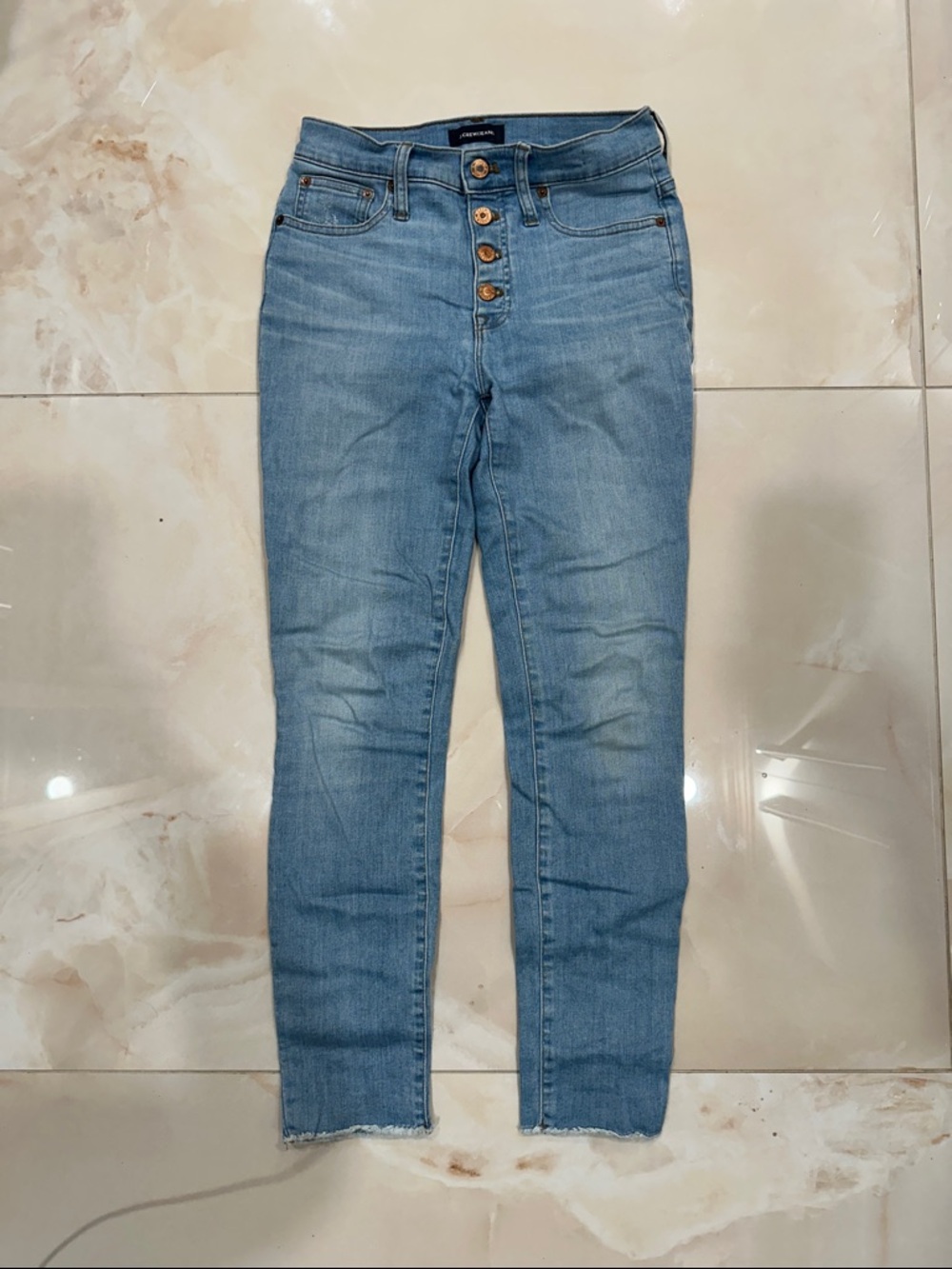J. Crew Light Blue High-Rise Skinny Jeans with Button-Fly